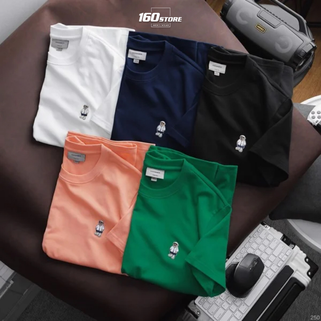 Áo thun nam ICDN Bear Embroidery chất Cotton thoáng mát co giãn linh hoạt - ATID0250