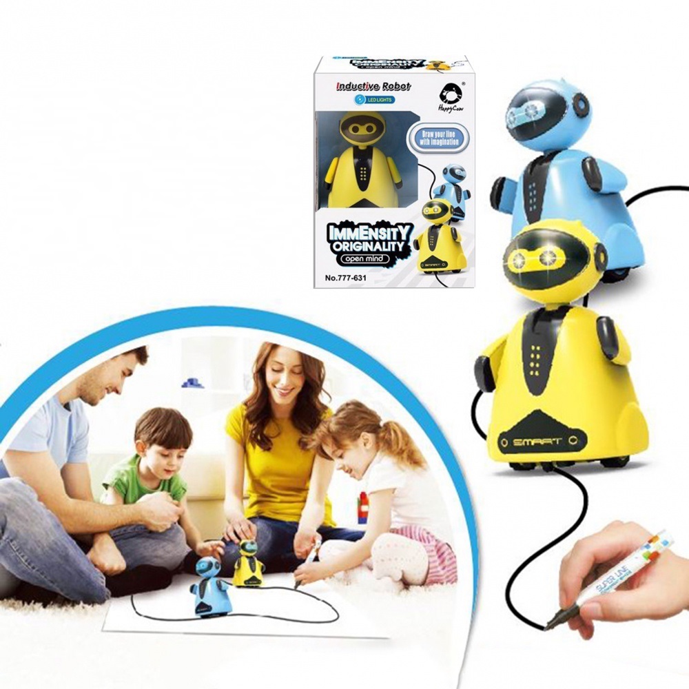 Đồ chơi robot thông minh cảm ứng chạy theo nét vẽ cho bé kèm bút và pin, quà tặng sinh nhật cho bé