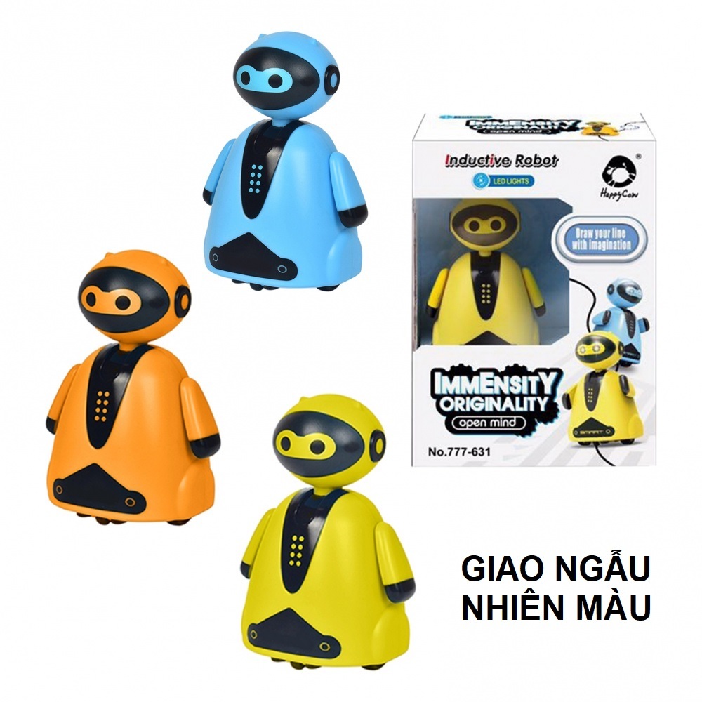 Đồ chơi robot thông minh cảm ứng chạy theo nét vẽ cho bé kèm bút và pin, quà tặng sinh nhật cho bé