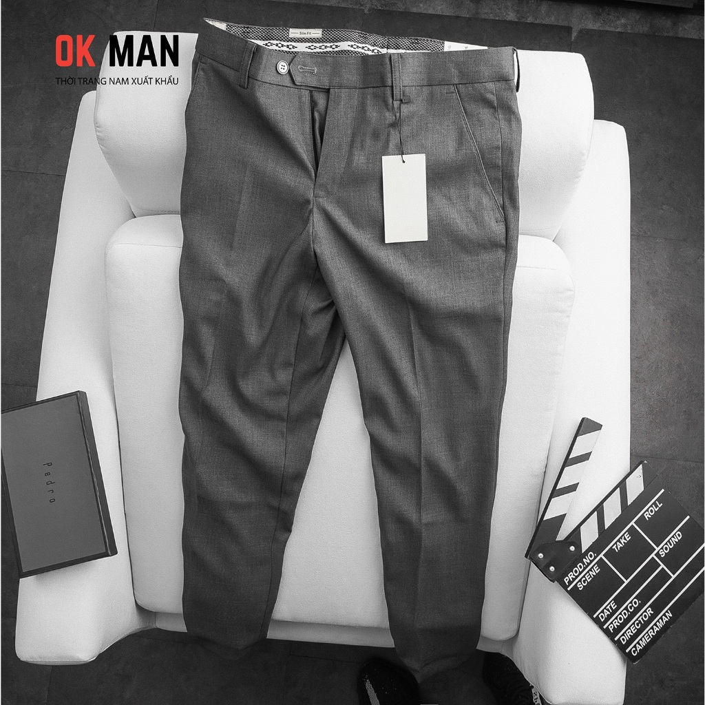 Quần âu nam, form slimfit, 6 màu, co giãn tốt, OkMan
