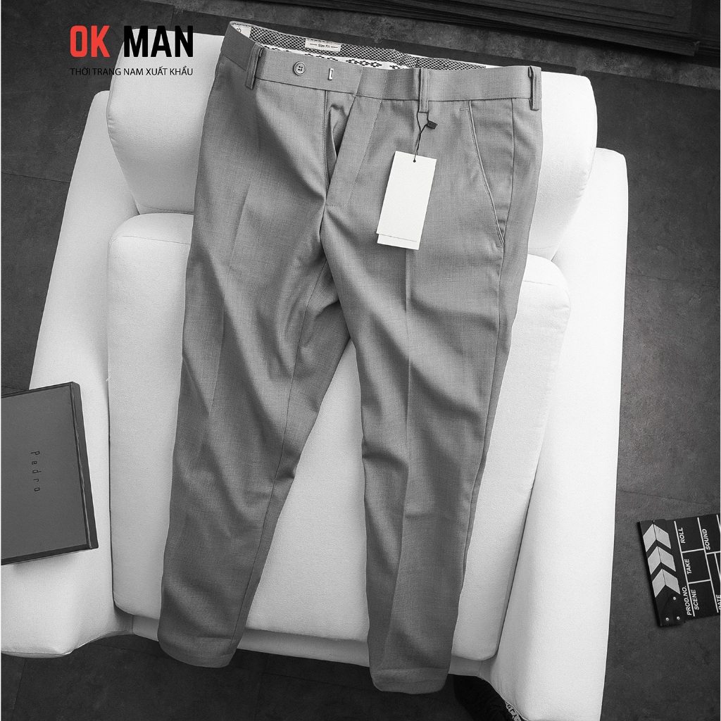 Quần âu nam, form slimfit, 6 màu, co giãn tốt, OkMan