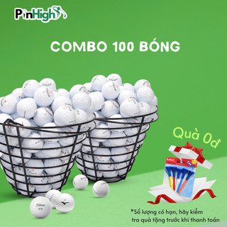 Combo 100 bóng Golf cũ các loại tặng tee golf bóng tập golf hiệu Titleist, Honma, callaway, taylormade, Volvik Pinhigh