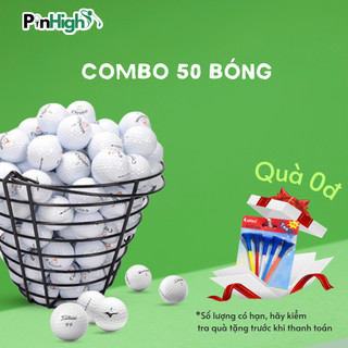 Combo 50 bóng Golf cũ các loại tặng tee golf bóng tập golf hiệu Titleist, Honma, callaway, taylormade, Volvik Pinhigh