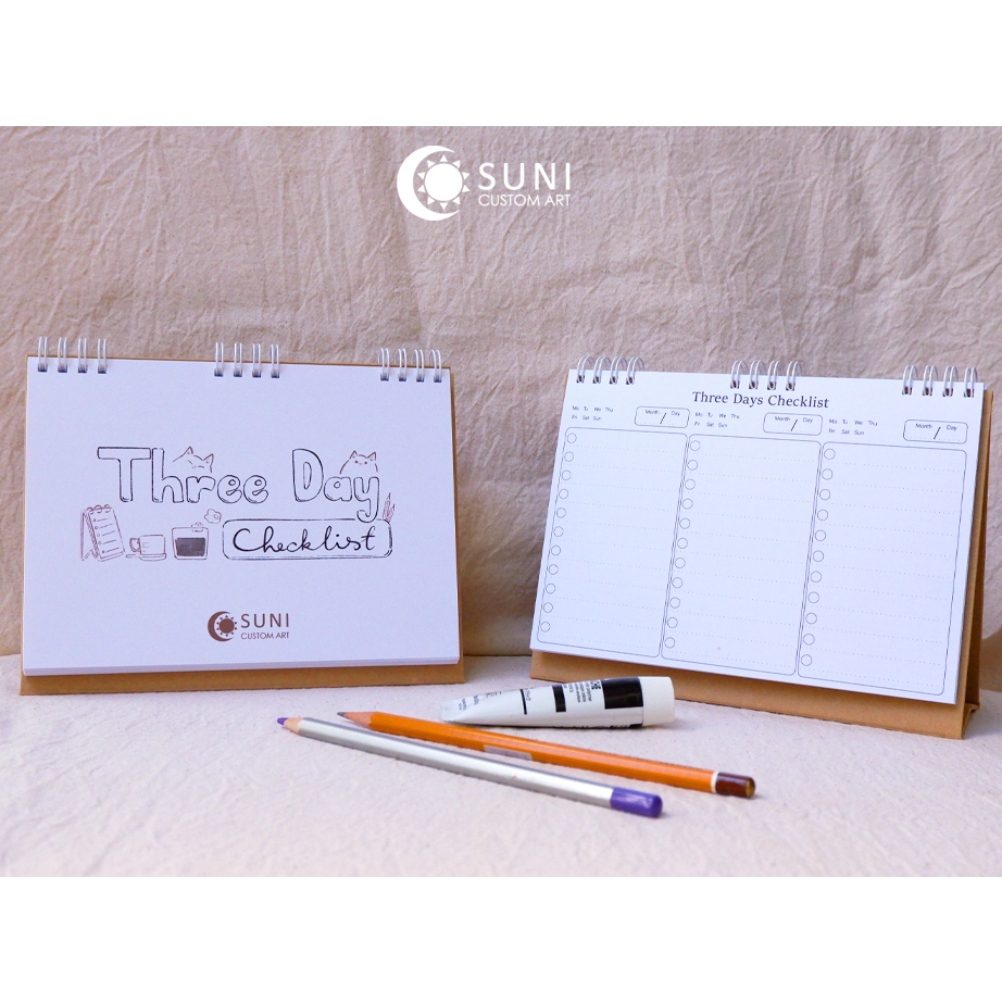 3 DAYS CHECKLIST - SỔ NHIỆM VỤ ĐỂ BÀN - TO DO LIST ĐỂ BÀN SIZE A5