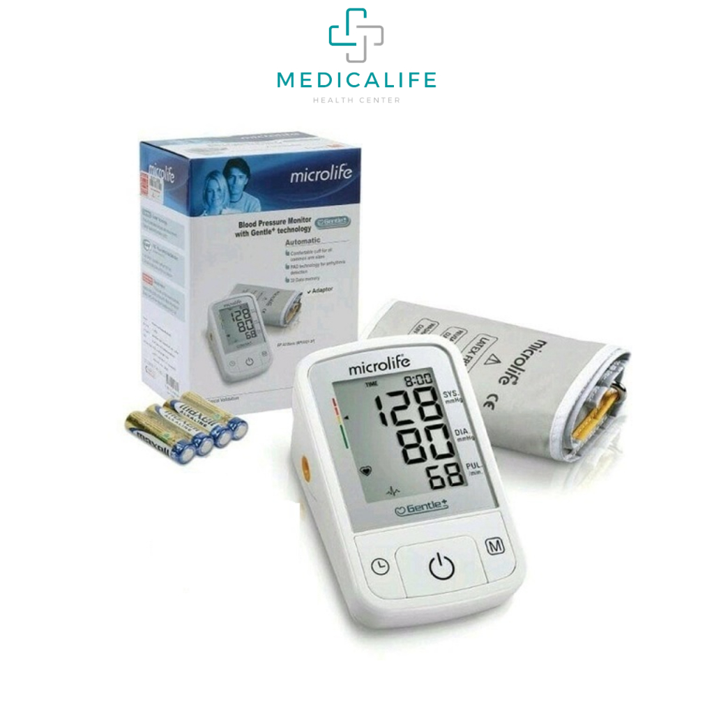 Máy đo huyết áp Microlife A2 Basic công nghệ bơm thông minh Gentle. cảnh báo rối loạn nhịp tim PAD