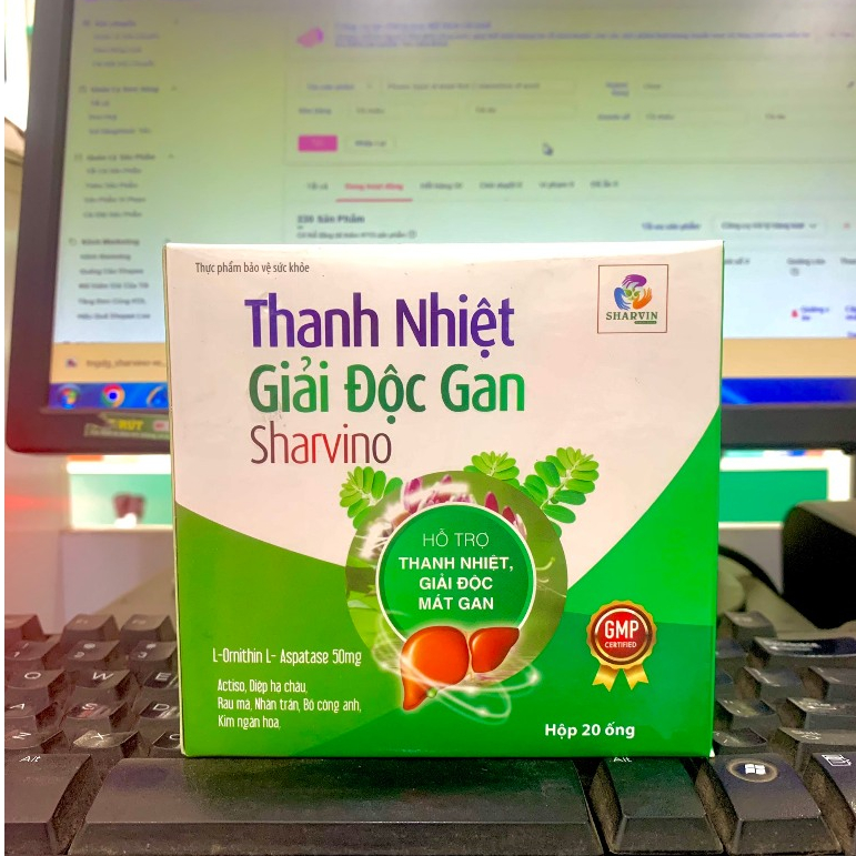 Thanh nhiệt giải độc gan Sharvino-Tăng cường chức năng gan,giảm tình trạng nóng trọng-Hộp 20 ống-Ezpharmacy