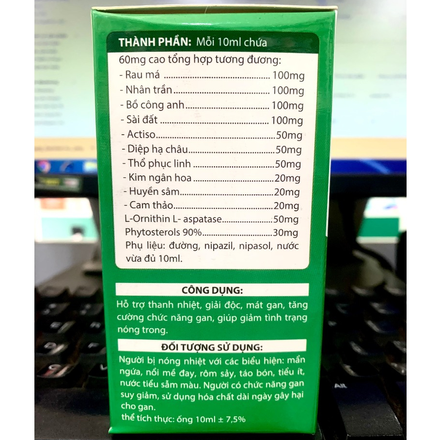 Thanh nhiệt giải độc gan Sharvino-Tăng cường chức năng gan,giảm tình trạng nóng trọng-Hộp 20 ống-Ezpharmacy