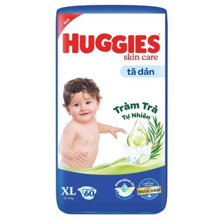 Tã dán HUGGIES DRY XL60 tràm trà ( từ 12-17kg) - HSD luôn mới