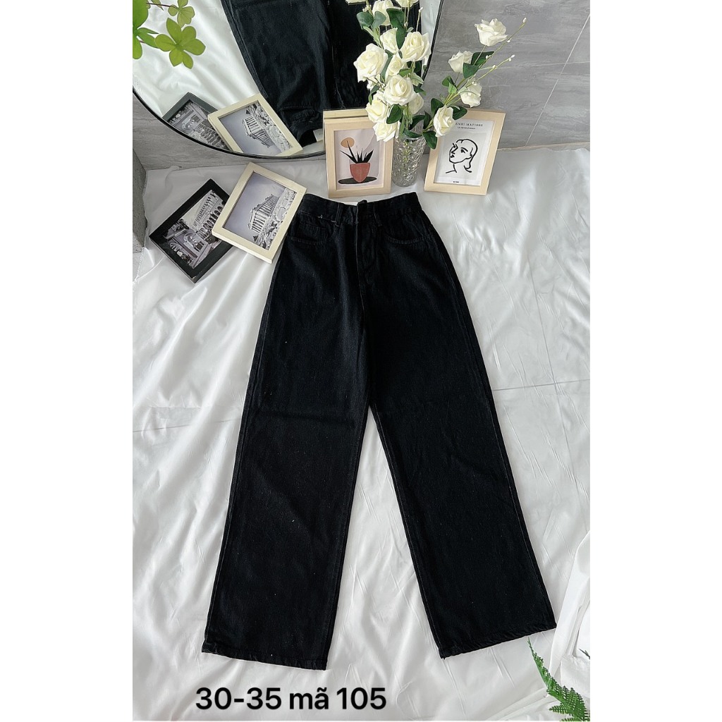 Quần ống suông rộng jean nữ Bigsize 40kg-90kg, kiểu dáng trơn, quần bò nữ ống rộng dáng xuông MS105 2KJeans
