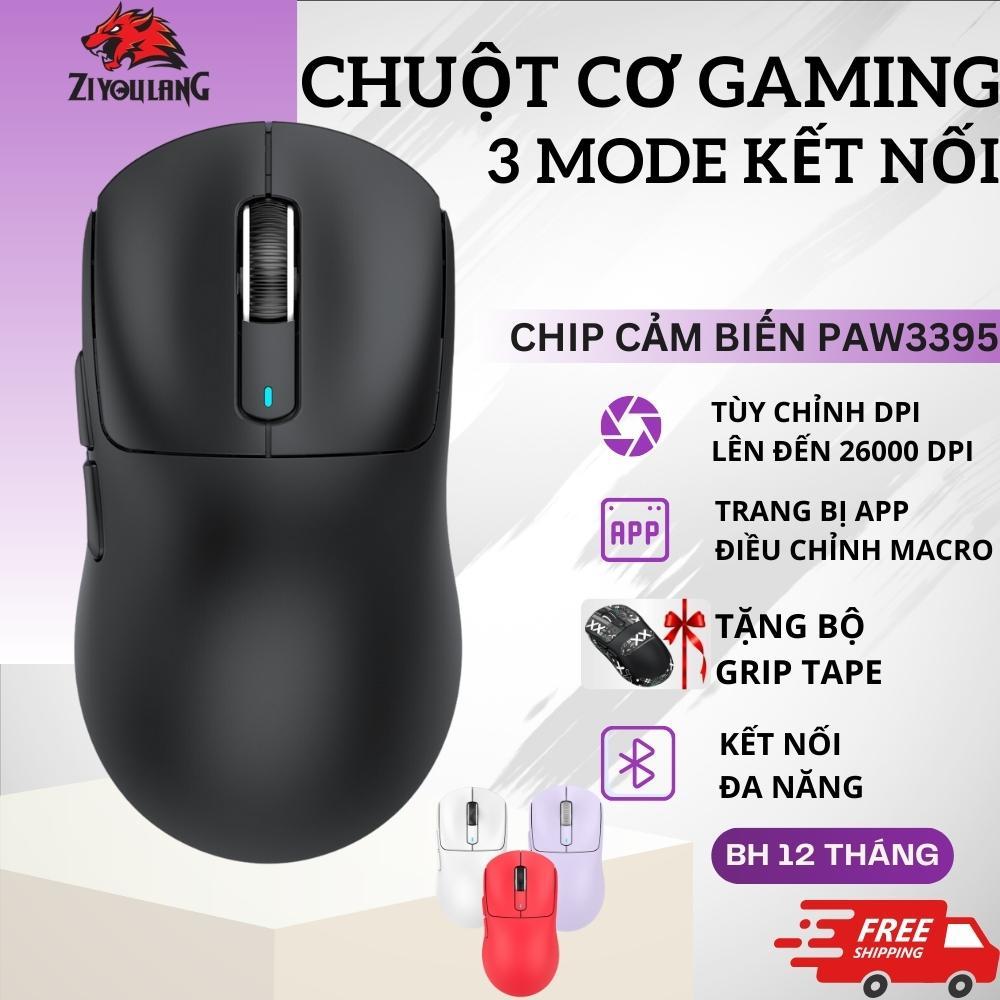 Chuột Không Dây Bluetooth Chip PAW3395 Gaming Attack Shark X6 Con Lăn TTC,  Dock Sạc LED RGB
