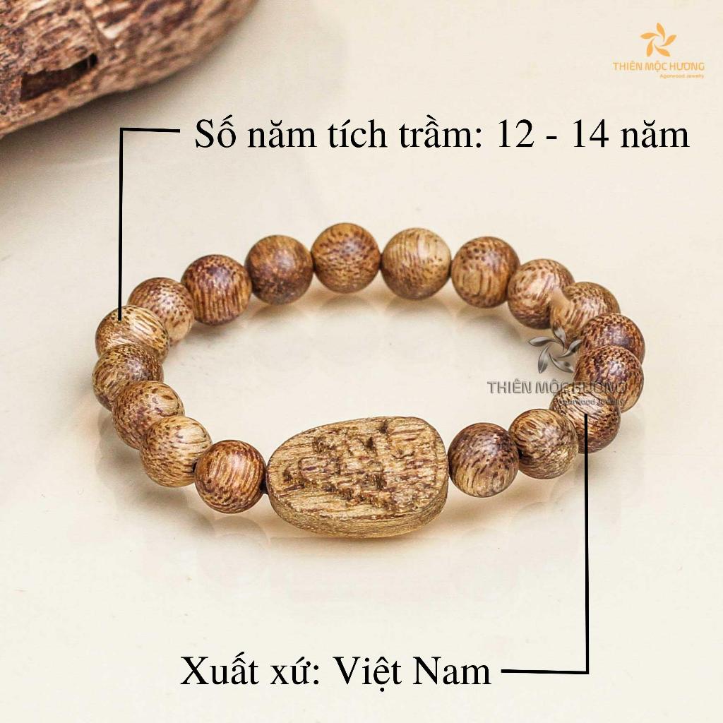 Vòng tay trầm hương tự nhiên Phật Bản Mệnh - Thiên Mộc Hương - Trầm Tốc Việt Nam - Trầm Hương 12 năm