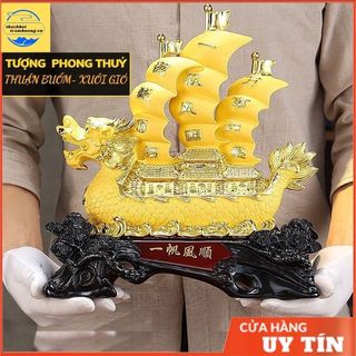 Tượng thuyền rồng thuận buồm xuôi gió, tượng phong thuỷ size 30cm dùng làm quà tặng hoặc decor, trang trí