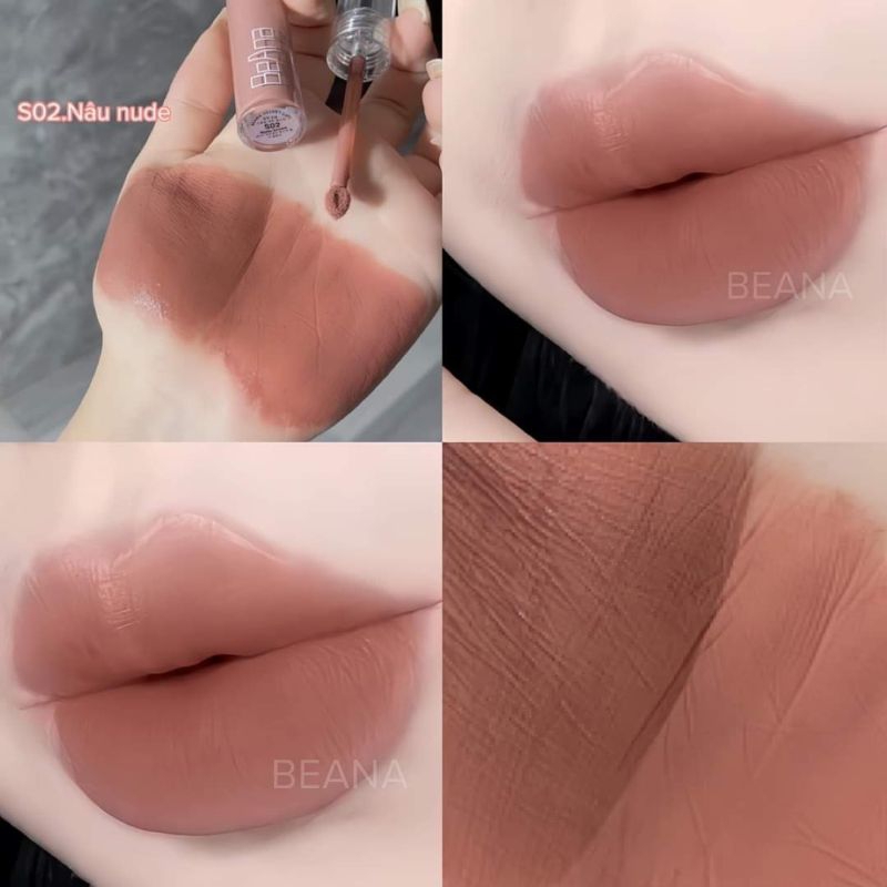 Son môi màu nâu tây, nâu nude, son Beana chính hãng, trang điểm tone tây sang chảnh, chất son vellvet lips lì lâu trôi