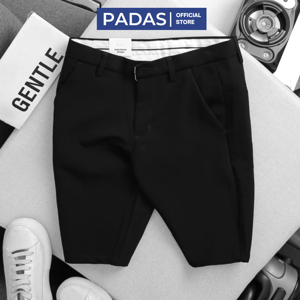 Quần short nam quần sọt tây âu đùi ngắn nam chất mềm mịn 3 màu đen kem xám Padas Menswear QS01
