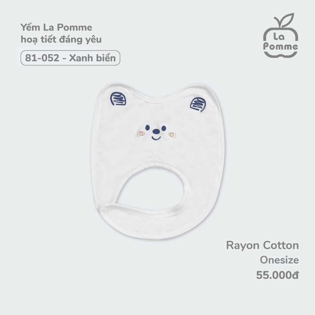 La Pomme -Yếm La Pomme hoạ tiết đáng yêu - Hồng, Xanh Lá, Xanh biển NB