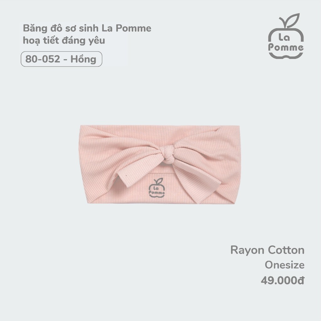 La Pomme - Băng đô La Pomme họa tiết đáng yêu - Hồng, Xanh Lá NB