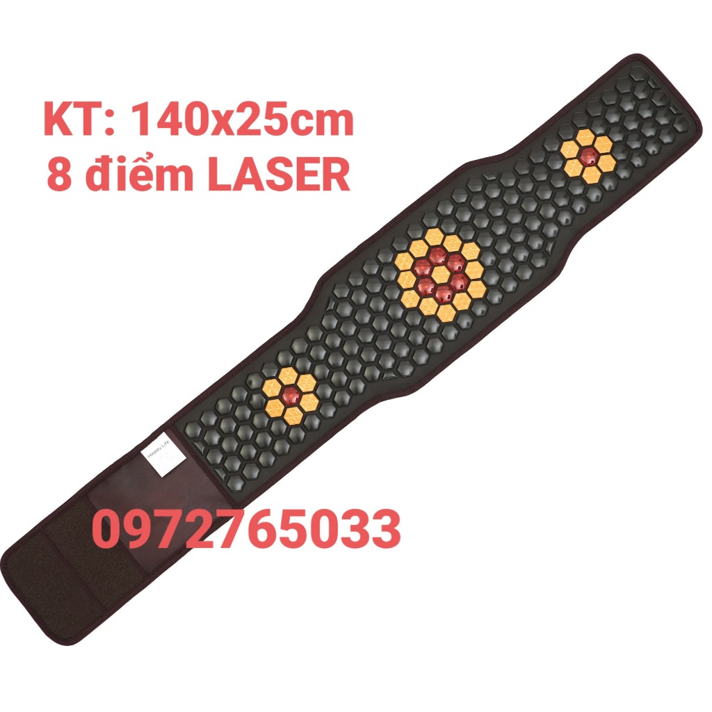 Đai đá nóng Laser Hàn Quốc HAPPY LIFE 140X25cm giảm đau lưng cột sống + thoát vị đĩa đệm