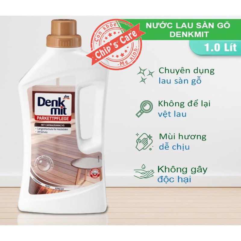 Nước lau sàn gỗ Denkmit Parkettpflege dung tích 1L - nội địa Đức