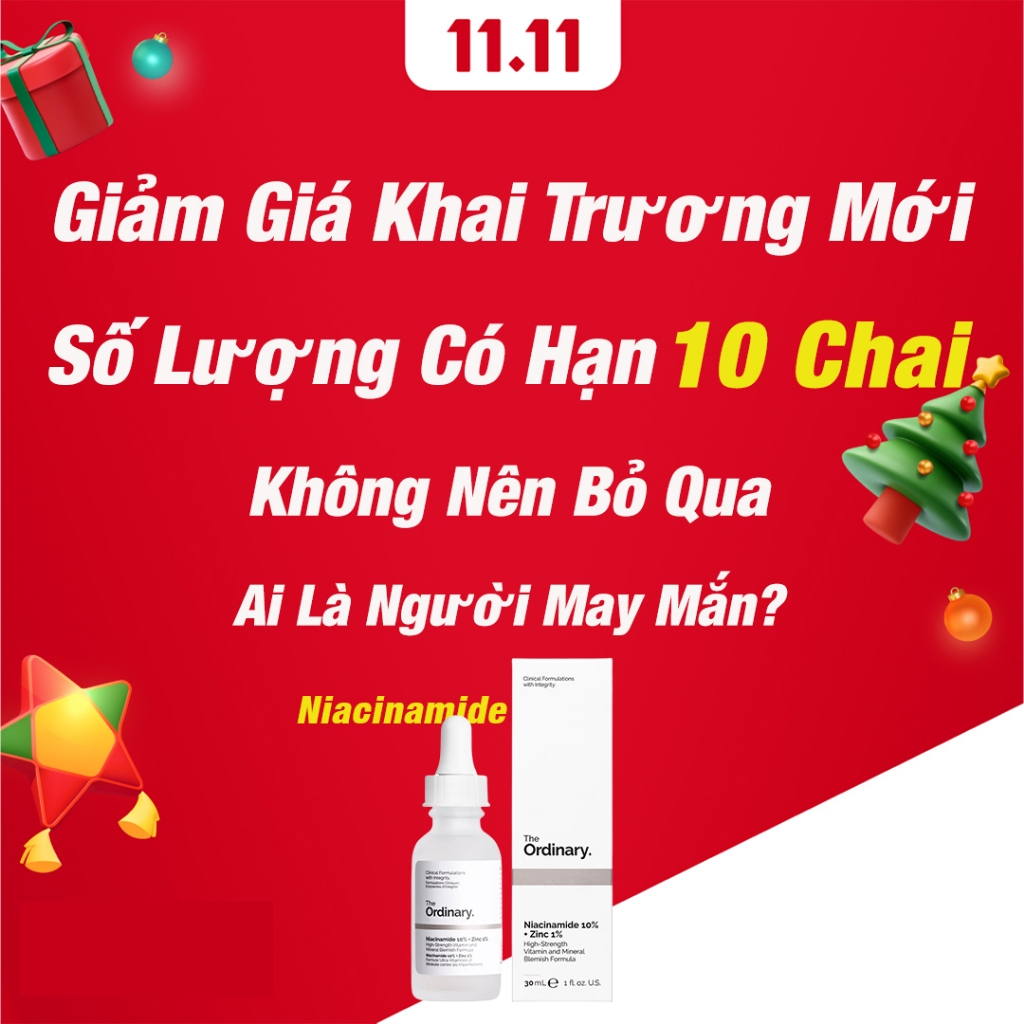 Tinh chất The Ordinary Niacinamide 10% + Zinc 1% giảm mụn giảm thâm