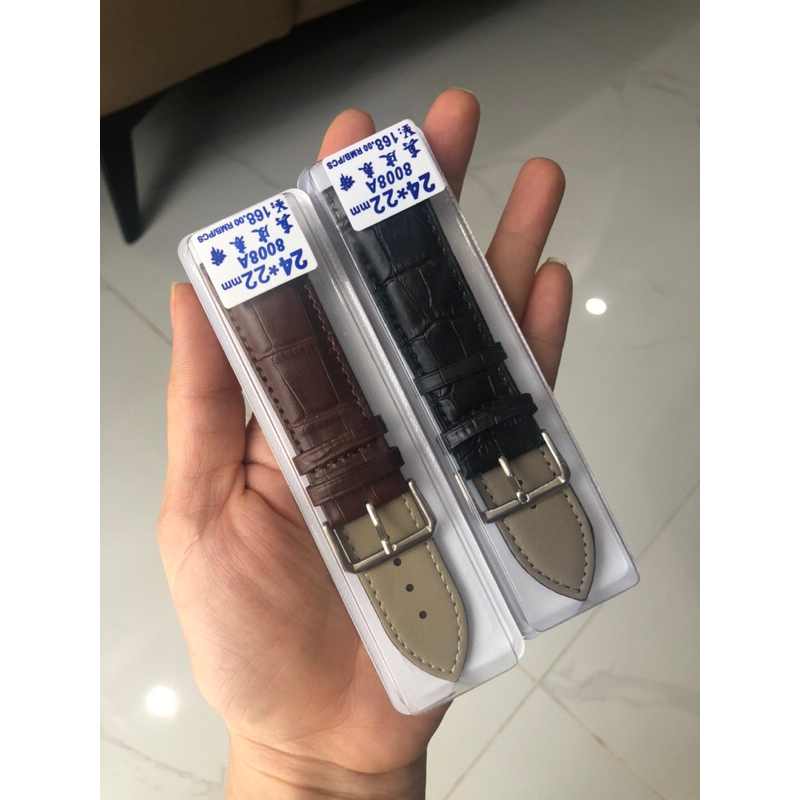 DÂY DA ĐỒNG HỒ NAM VÂN CÁ SẤU ÉP SIZE 24mm & 26mm