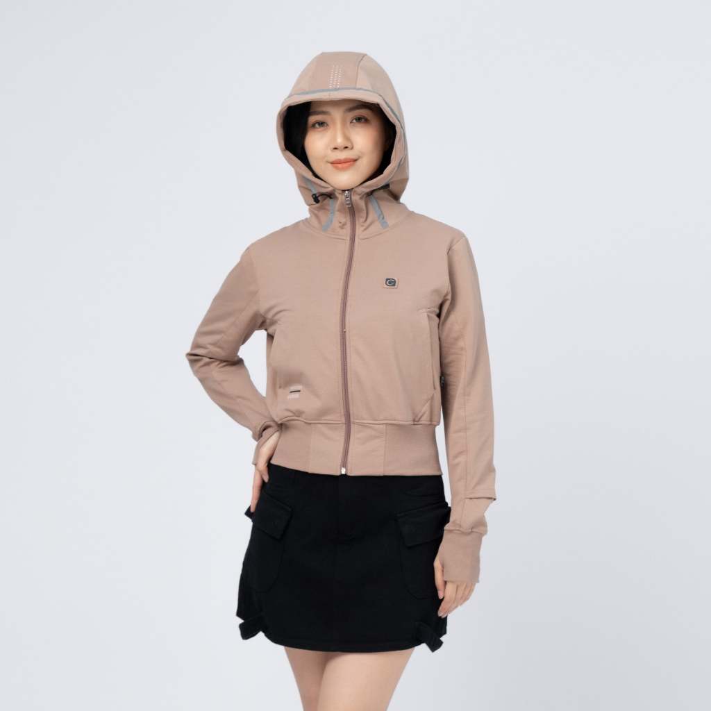 Áo khoác nữ croptop chống uv, chống nắng và kháng khuẩn _ Gavani hoz ultra-sun SJ2