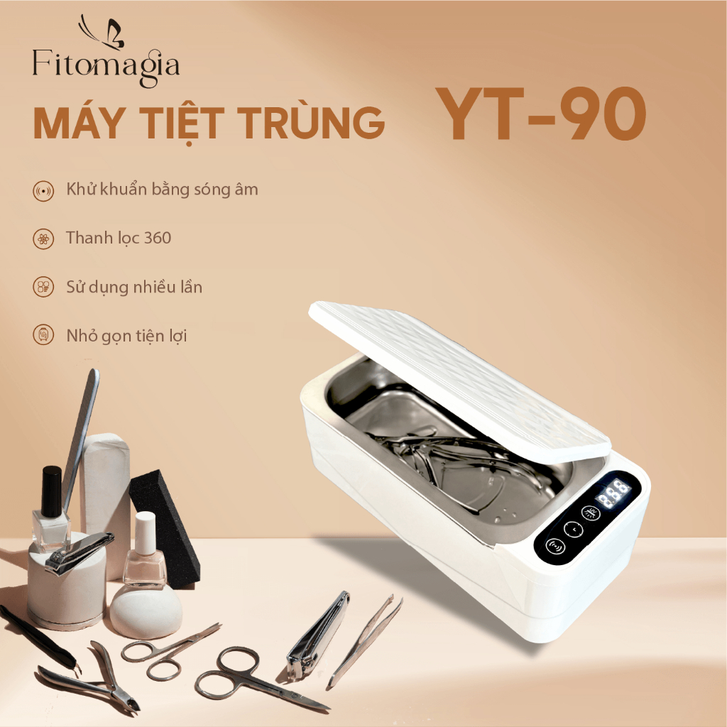 Máy Tiệt Trùng Tia UV YT-90  - Máy Vệ sinh Dụng Cụ Nail Bằng Sóng Siêu Âm và Tia UV
