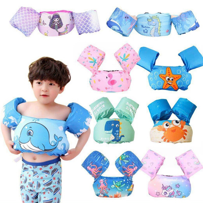 Áo phao bơi cho bé, phao tay tập bơi đỡ ngực trợ nổi cho bé hình thú