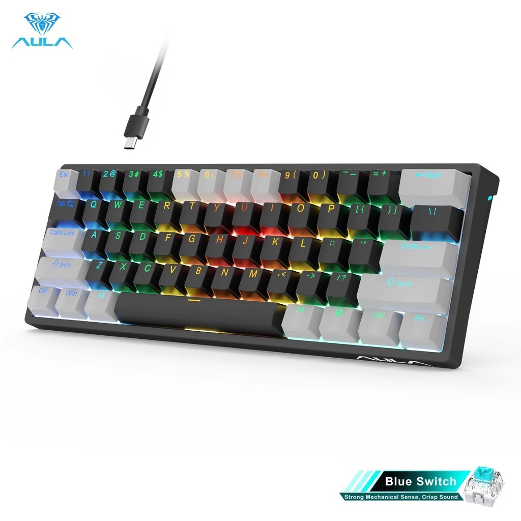 Bàn Phím Cơ, Bàn Phím Cơ Gaming BlueSwitch AULA LED Chính Hãng