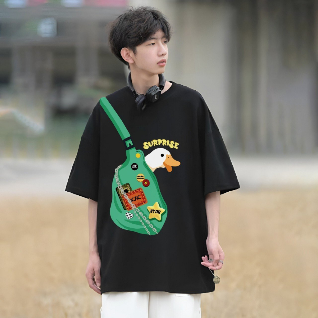 Áo thun tay lỡWEED EVERYDAY Vịt túi xanh 1492 form rộng unisex nam nữ