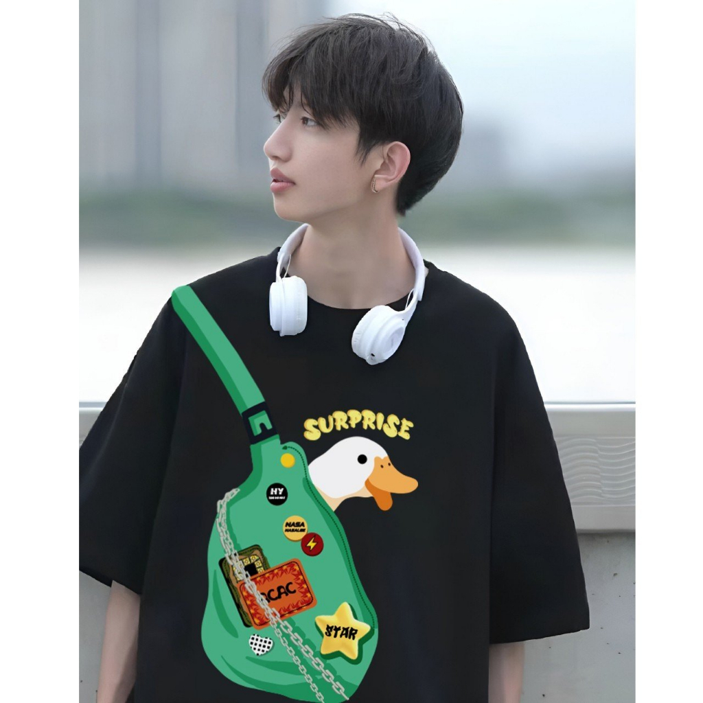 Áo thun tay lỡWEED EVERYDAY Vịt túi xanh 1492 form rộng unisex nam nữ