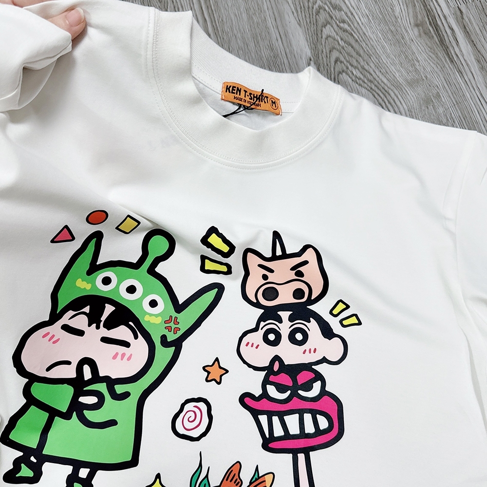 Áo thun tay lỡWEED EVERYDAY Shinchan Áo xanh 1490 form rộng unisex nam nữ