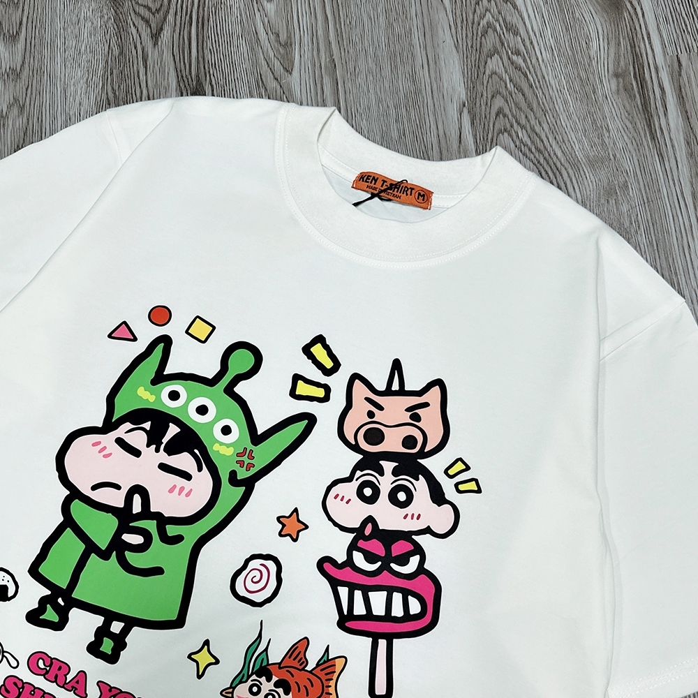 Áo thun tay lỡWEED EVERYDAY Shinchan Áo xanh 1490 form rộng unisex nam nữ