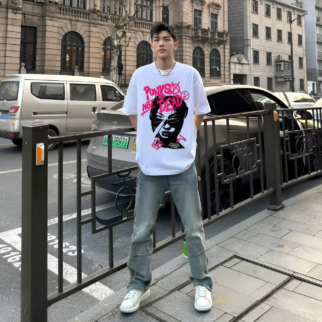 Áo Phông Form Rộng WEED EVERYDAY Cotton 100 Cô gái đeo kính 1494 Tay Lỡ Unisex