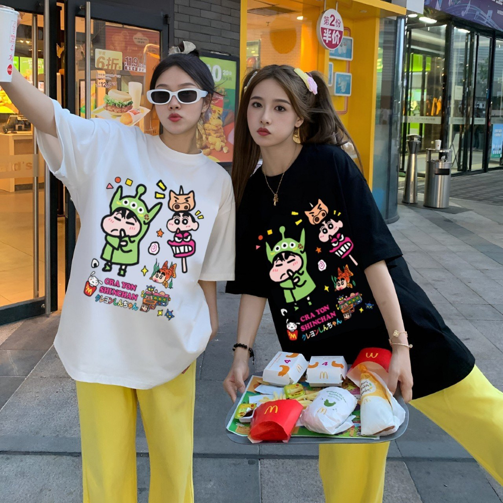 Áo thun tay lỡWEED EVERYDAY Shinchan Áo xanh 1490 form rộng unisex nam nữ