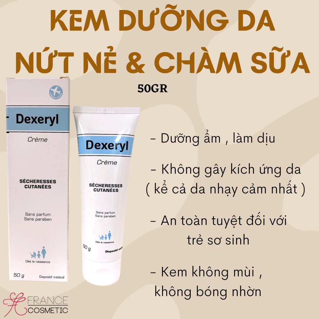 Kem Dưỡng Dexeryl Cream 50g 250g Pháp Dưỡng Ẩm, Dưỡng Da Cho Da Khô, Nẻ, Chàm