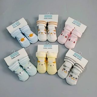 Set 3 đôi vớ tất vịt thun Cotton Có Chống Trượt Xinh xắn cho bé ( trẻ sơ sinh 0-6m )