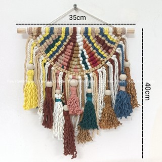 Mành macrame treo tường nhiều màu boho