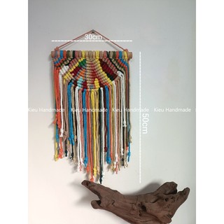 Mành macrame treo tường nhiều màu boho
