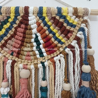 Mành macrame treo tường nhiều màu boho