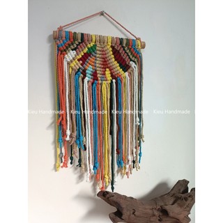 Mành macrame treo tường nhiều màu boho