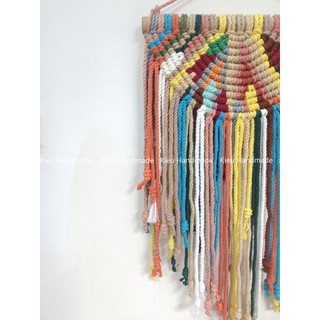 Mành macrame treo tường nhiều màu boho