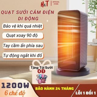 Máy sưởi ấm phòng ngủ mùa đông, quạt sưởi ấm mini để bàn cho bé và gia đình công suất 1200W chống cháy nổ, khô da