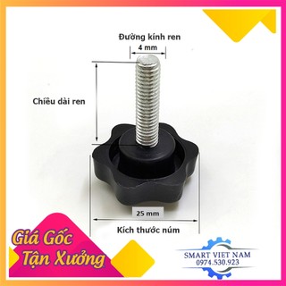 Núm vặn bông mai nhựa ren M4,đầu 25mm