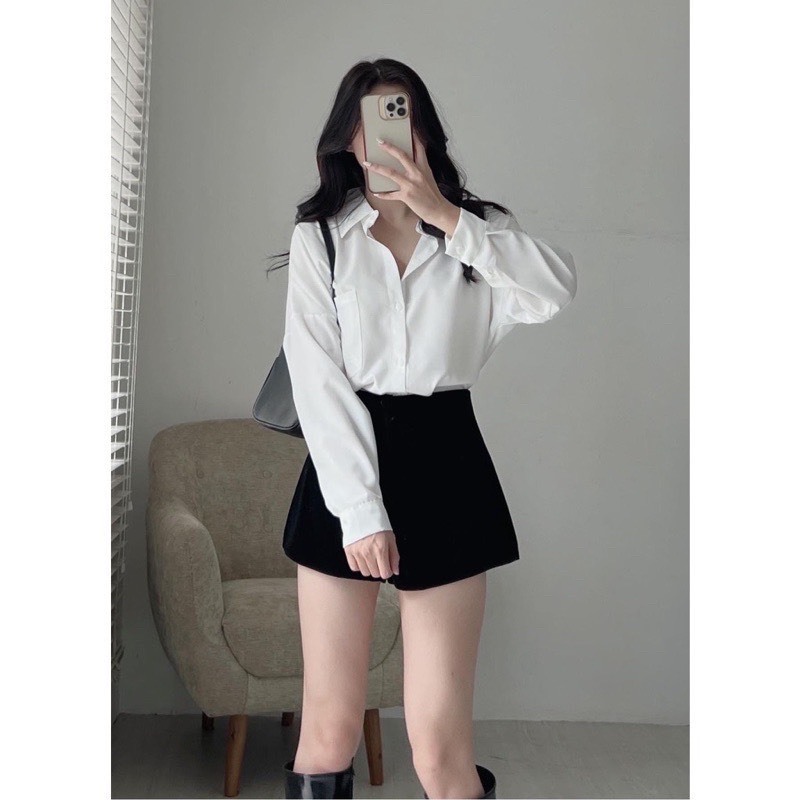 Quần short nữ Q.019, Quần đùi nhung dày dặn cạp cao siêu tôn dáng - Shop Chấm Bi