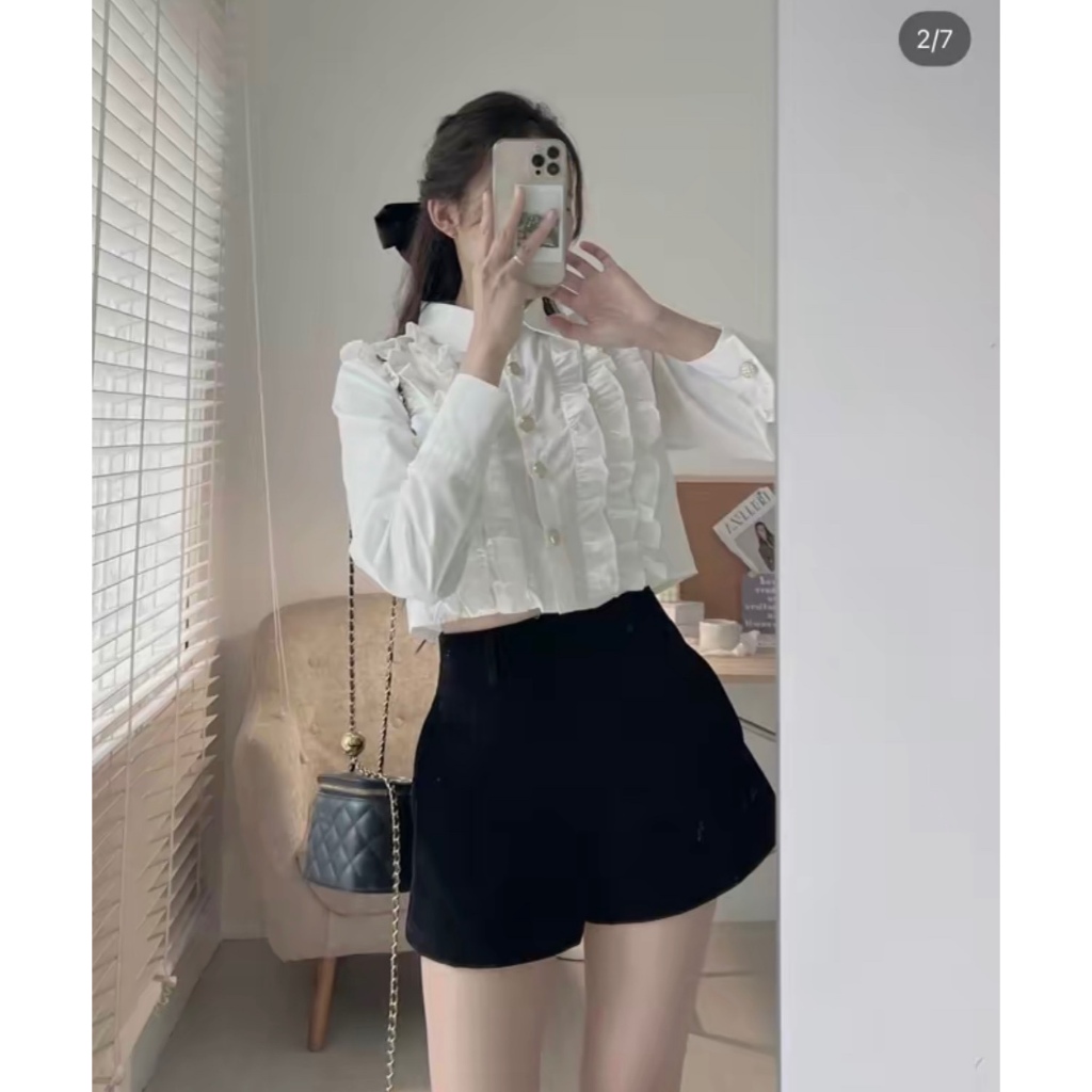 Quần short nữ Q.019, Quần đùi nhung dày dặn cạp cao siêu tôn dáng - Shop Chấm Bi