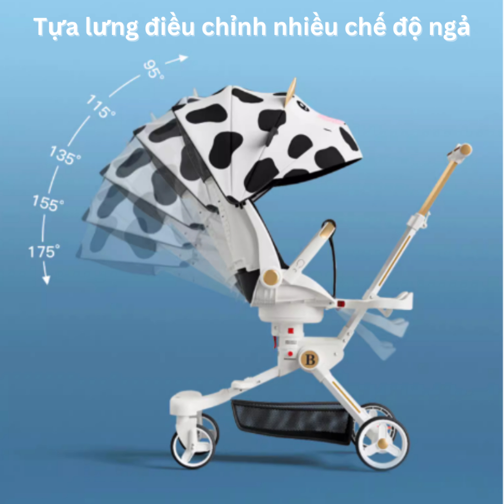 Xe đẩy 2 chiều gấp gọn cho bé cao cấp COCOBEE, xe đẩy cho bé có chế độ giảm sốc, xoay 360 độ, tiện dụng cho mẹ và bé