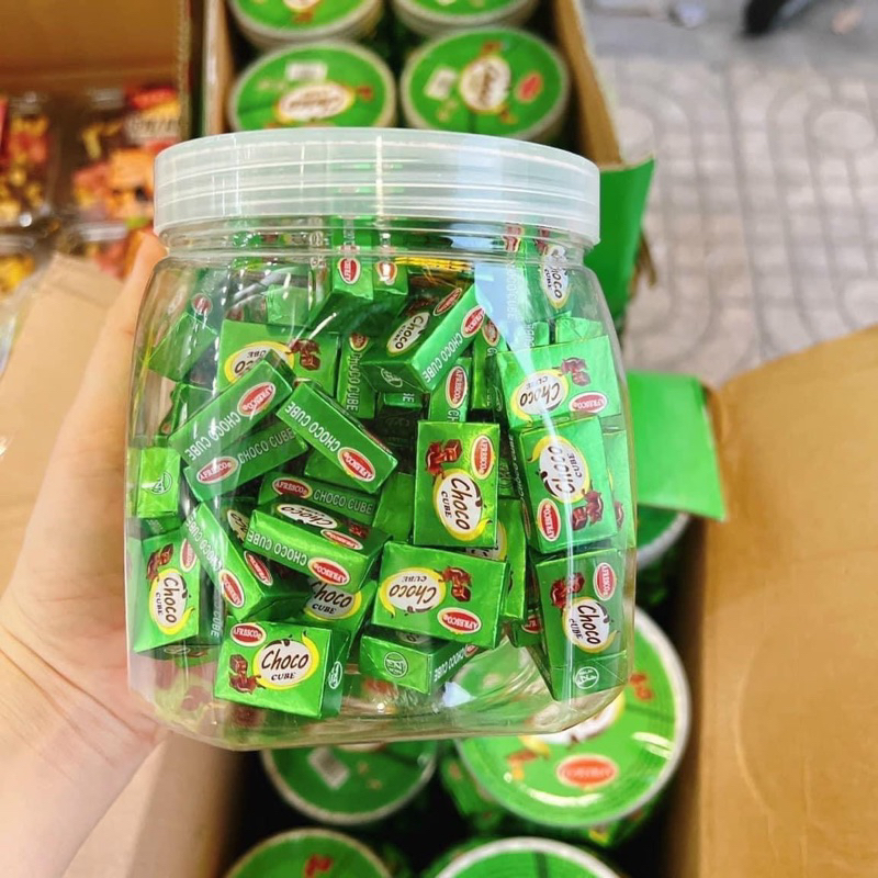 Kẹo choco cube  hũ 120 viên