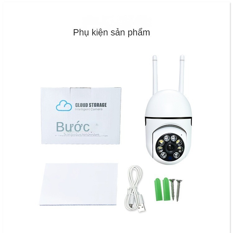 Camera wifi a7 máy quay an ninh không dây 5.0MP, quan sát 360 độ, Full HD, xem đêm có màu GD737