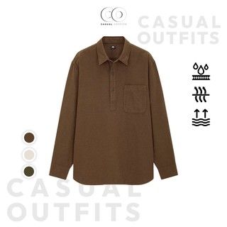  Áo sơ mi nam flannel tay dài Uniq pullover chất cotton - 3 màu
