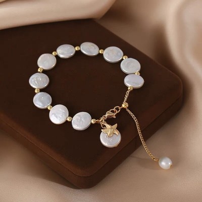 Vòng Tay Ngọc Trai Dị Nguyên Bản 11mm Có Tỳ Vết Và Vân Sinh Trưởng - Ngọc Trai Trường Thịnh